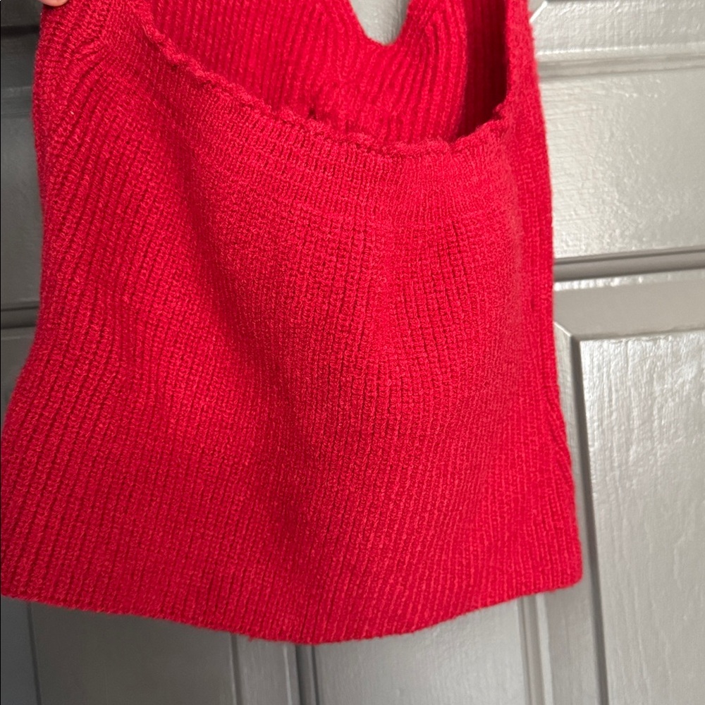 Red Knit Halter Top - Picture 4 of 4